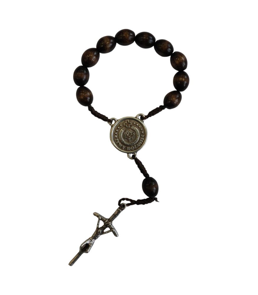 Różaniec dziesiątka z logo ŻR (RM11 – brązowy)